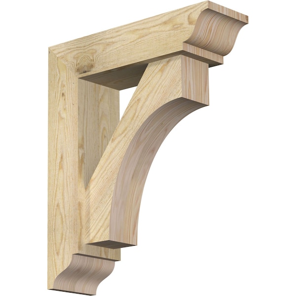 Ekena Millwork Westlake Traditional Rough Sawn Bracket w/ Offset Brace, Douglas Fir, 6"W x 20"D x 24"H BKT0604X20X24WTL01RDF - main